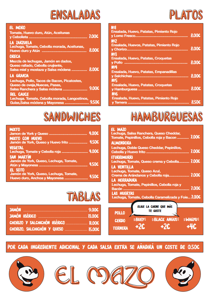 Ensaladas Platos Mazo